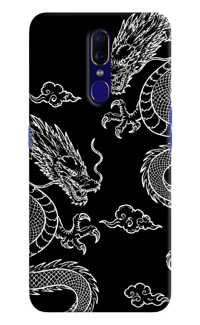 Twin Dragons Oppo F11 Hard Case Back Cover by Casekaro