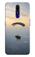 Skydiving Cow Oppo F11 Hard Case Back Cover by Casekaro