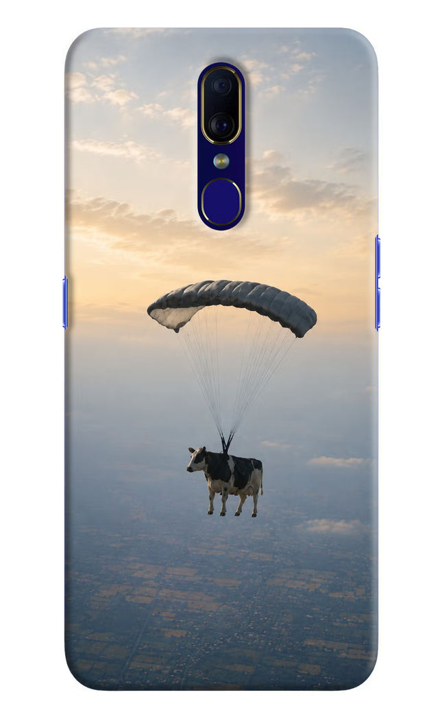 Skydiving Cow Oppo F11 Hard Case Back Cover by Casekaro