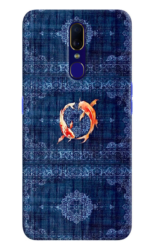 Koi Blue Oppo F11 Hard Case Back Cover by Casekaro