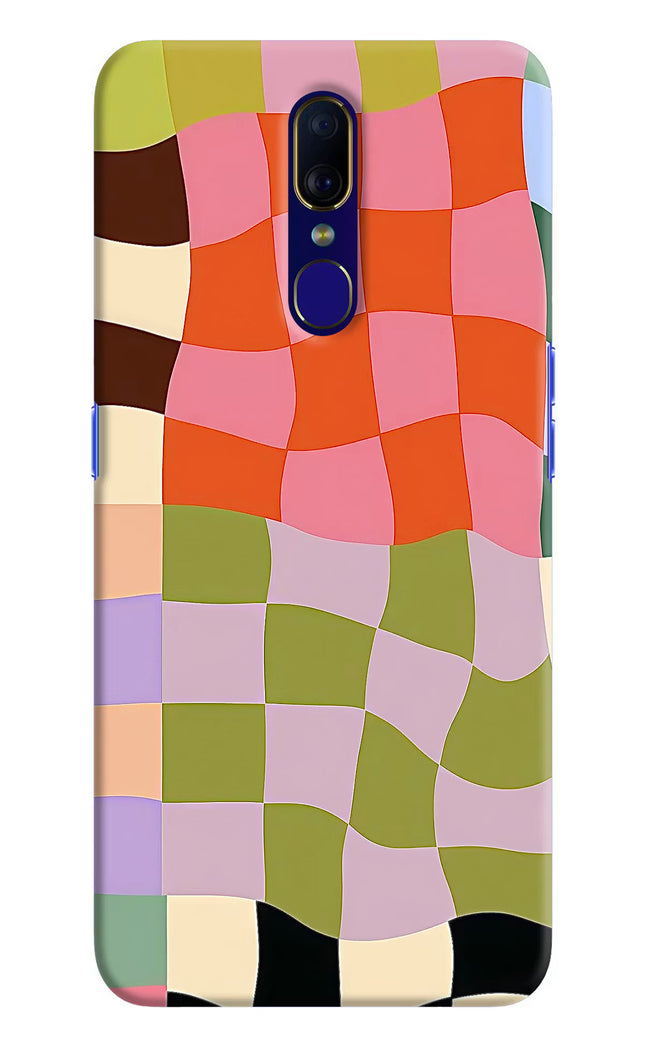 Wavy Grid Oppo F11 Hard Case Back Cover by Casekaro