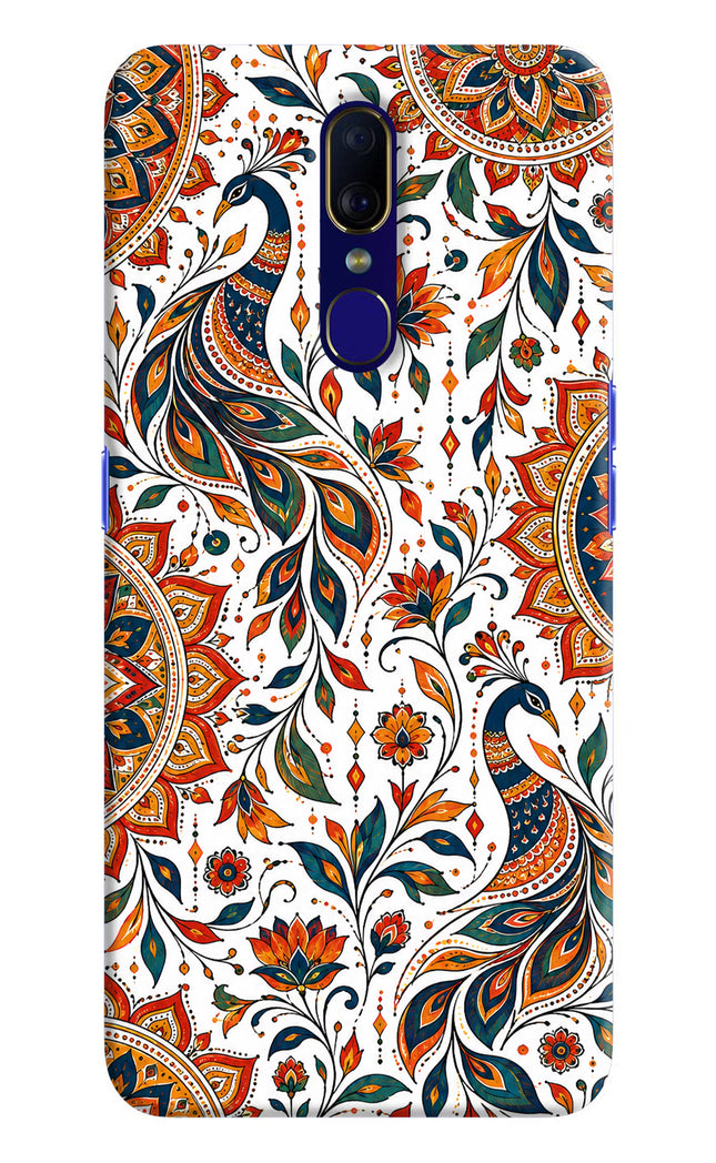 White Mayura Oppo F11 Hard Case Back Cover by Casekaro