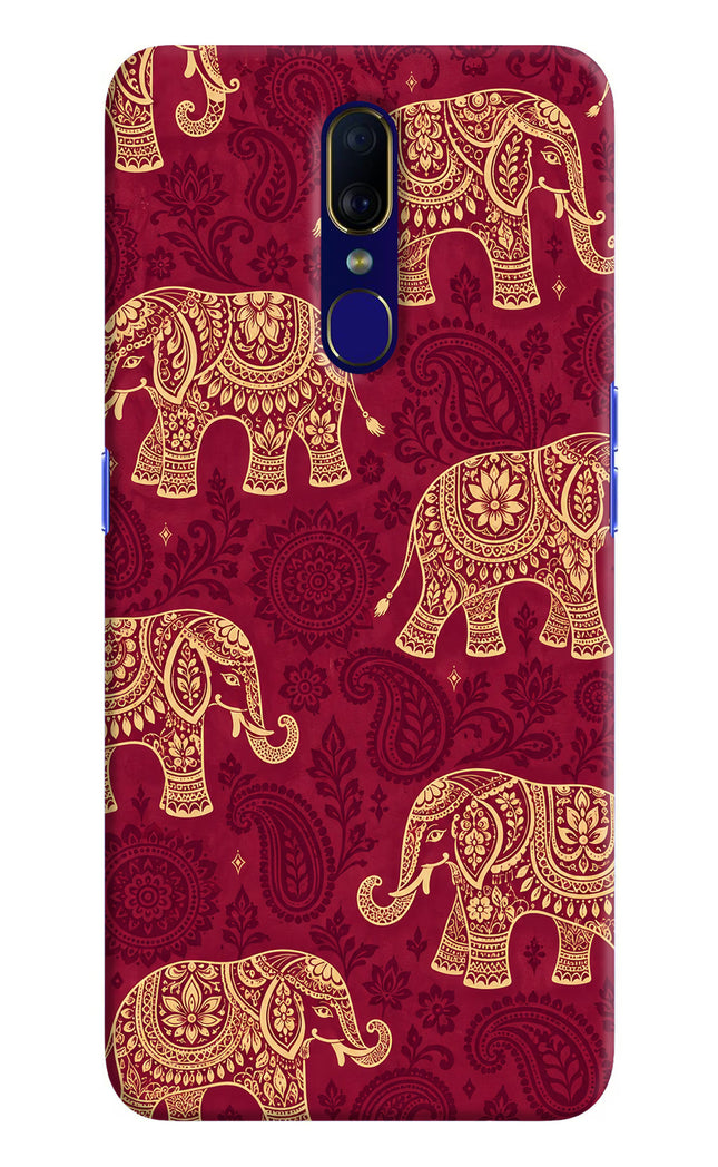 Maroon Elephant Oppo F11 Back Cover