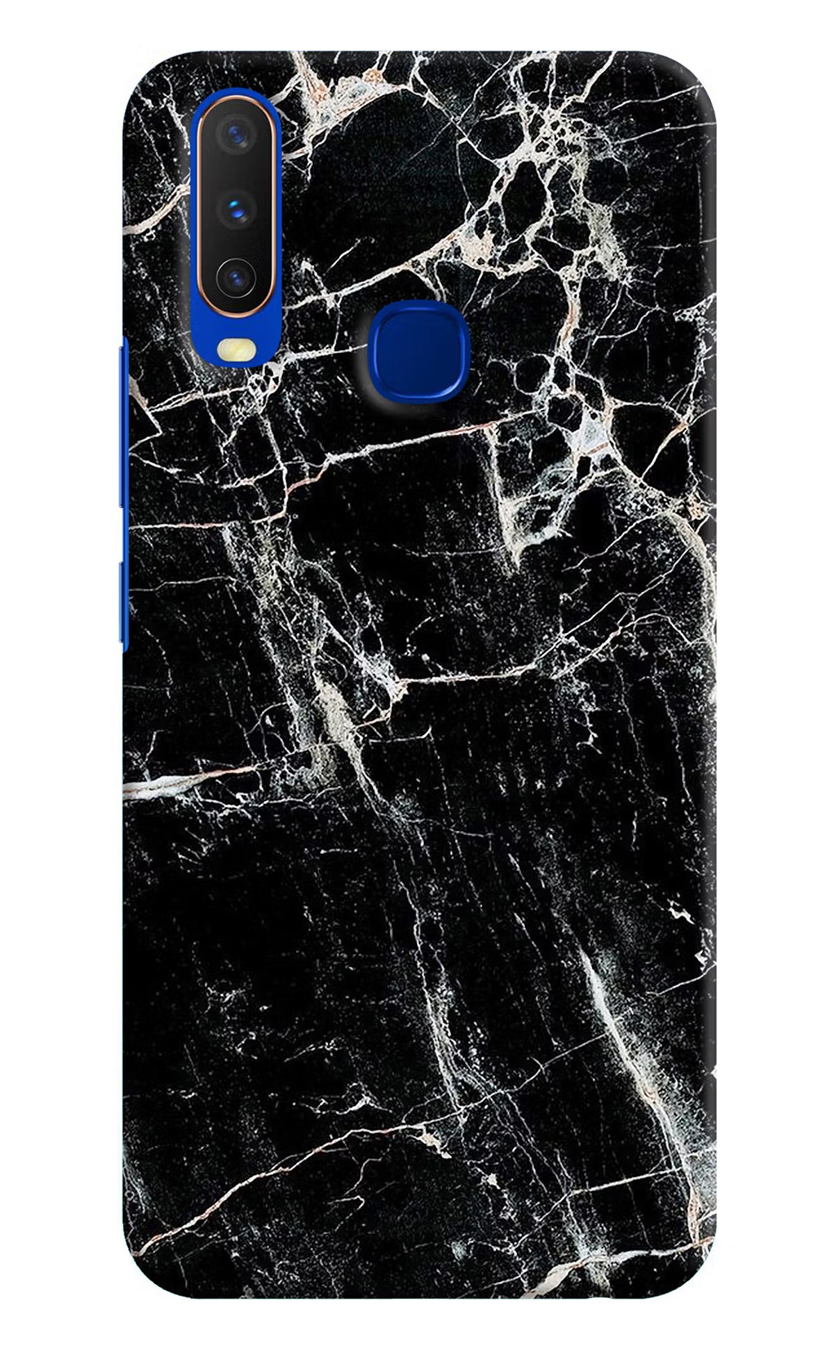 Black Marble Texture Vivo Y15/Y17 Hard Case Back Cover by Casekaro