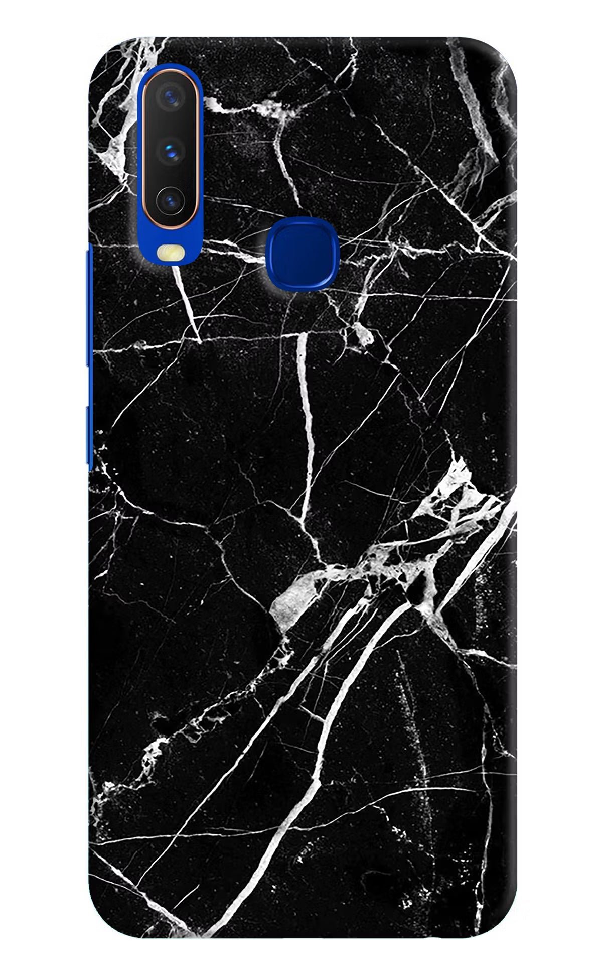 Black Marble Pattern Vivo Y15/Y17 Hard Case Back Cover by Casekaro
