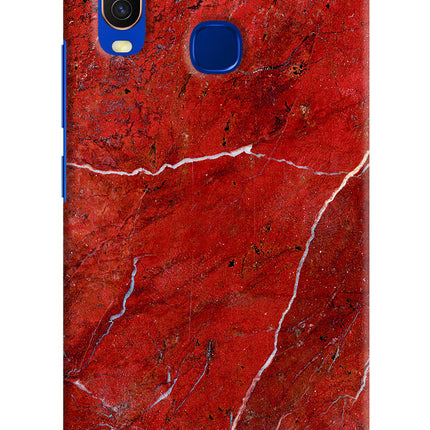 Red Marble Design Vivo Y15/Y17 Hard Case Back Cover by Casekaro