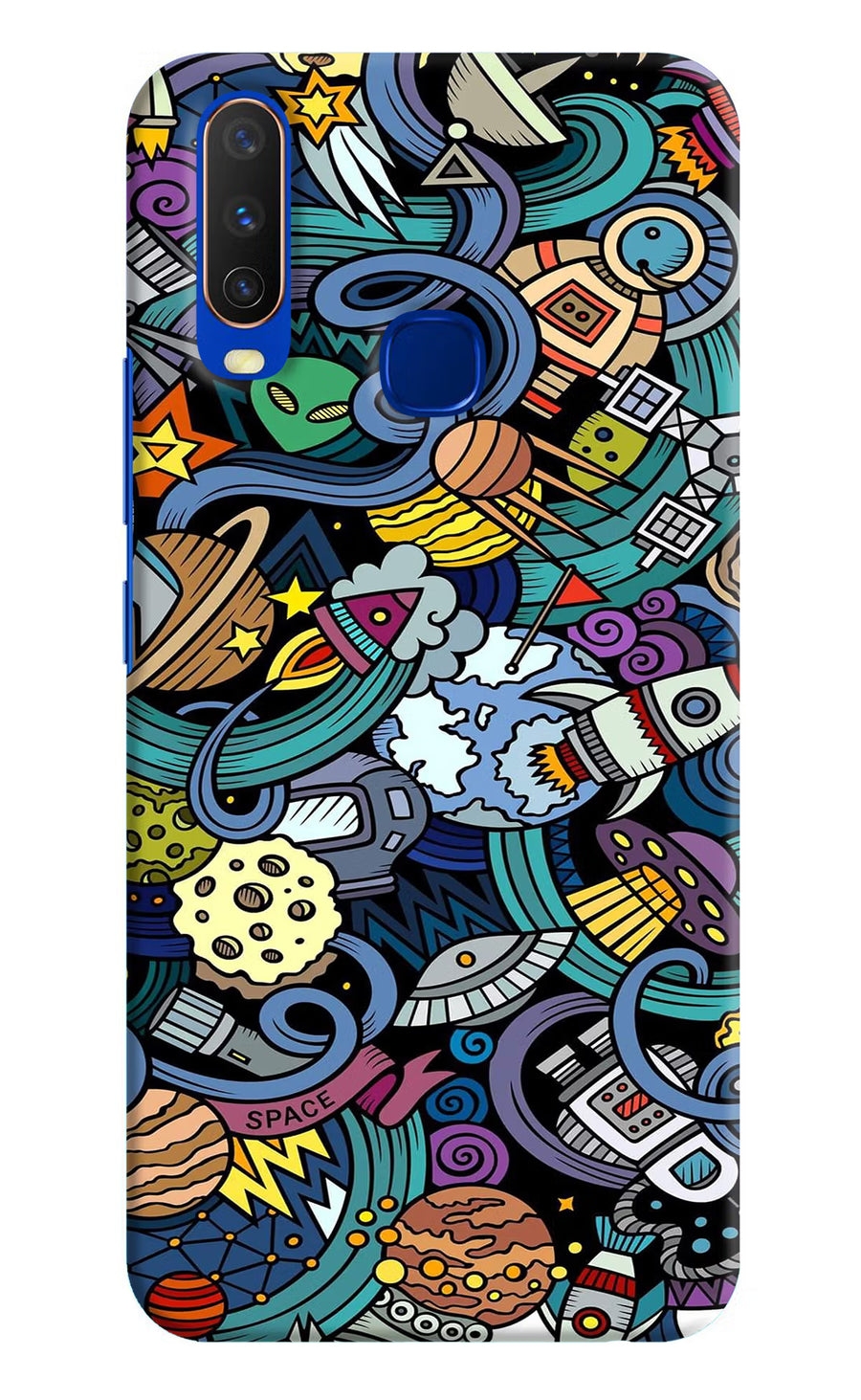 Space Abstract Vivo Y15/Y17 Back Cover, Hard case