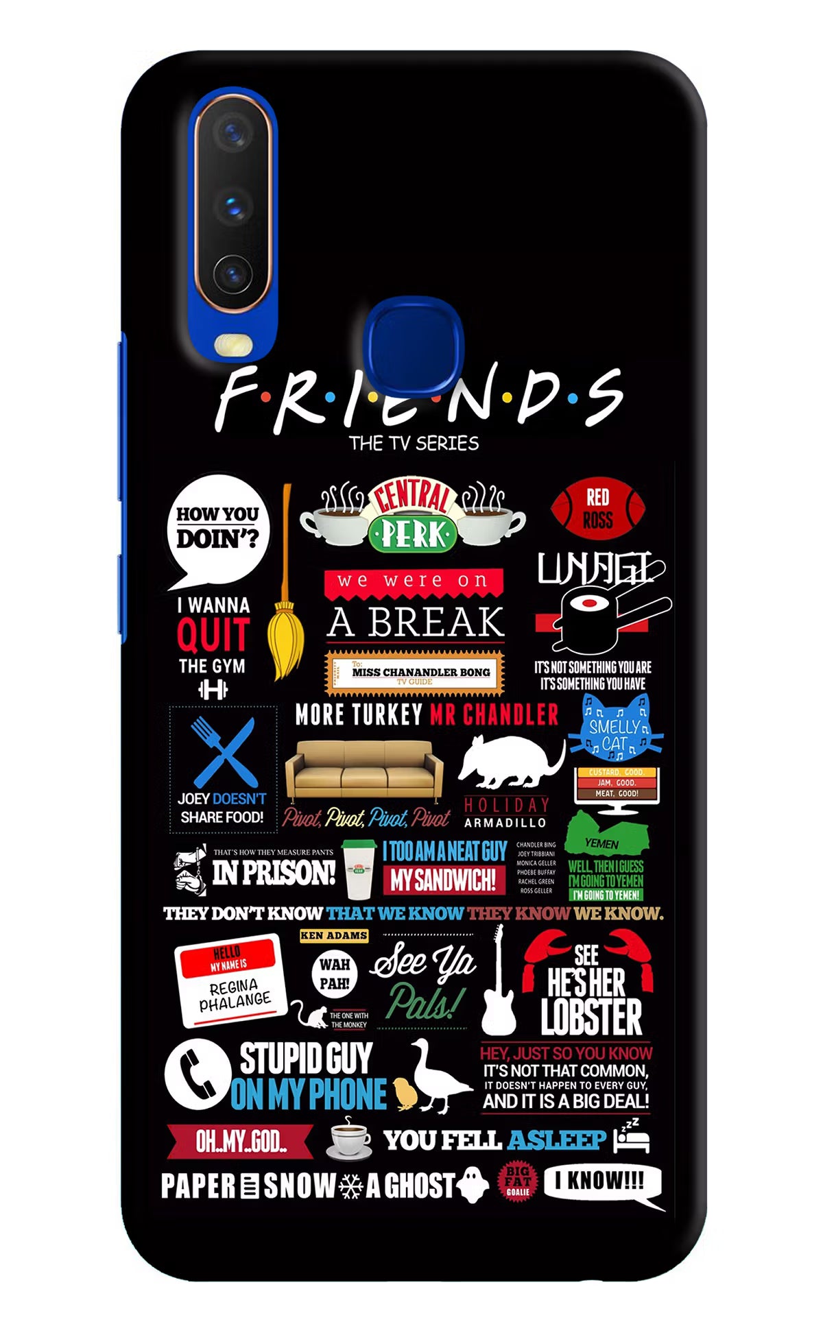 FRIENDS Vivo Y15/Y17 Hard Case Back Cover by Casekaro