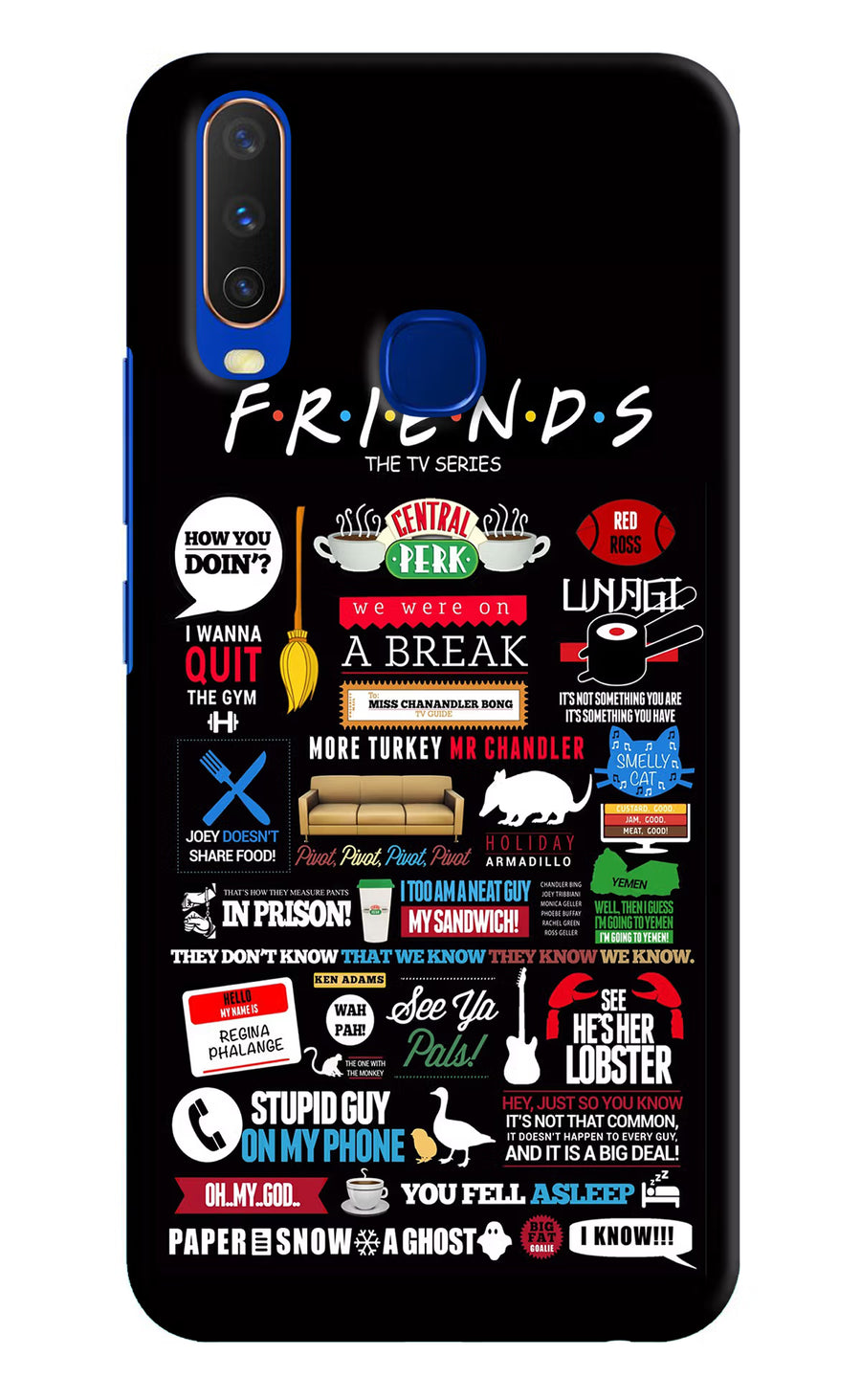 FRIENDS Vivo Y15/Y17 Back Cover, Hard case