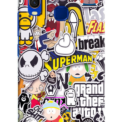 Sticker Bomb Vivo Y15/Y17 Hard Case Back Cover by Casekaro