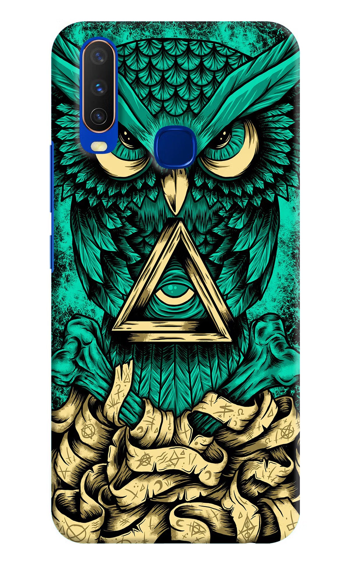 Green Owl Vivo Y15/Y17 Hard Case Back Cover by Casekaro