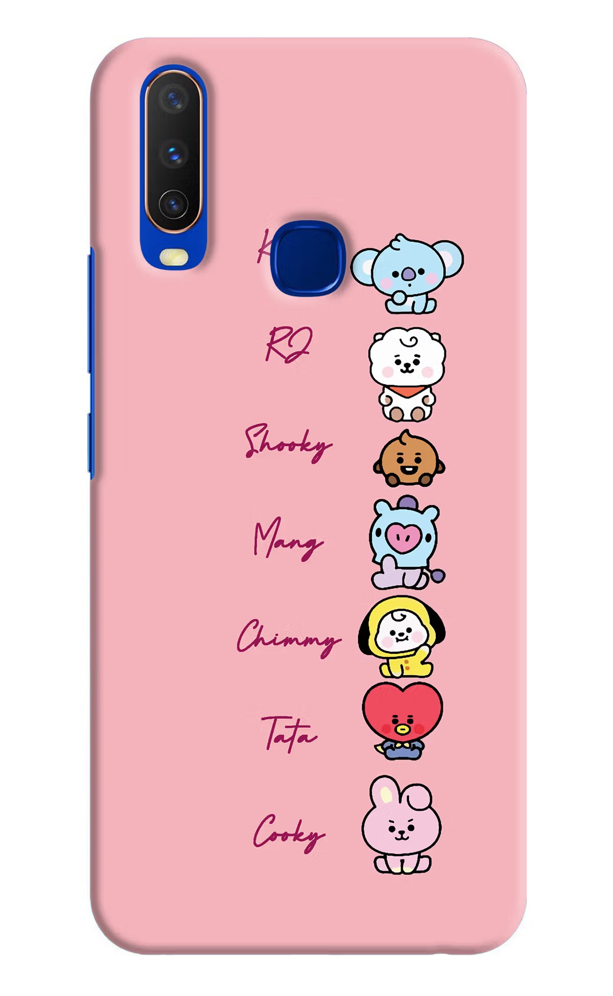 BTS names Vivo Y15/Y17 Hard Case Back Cover by Casekaro