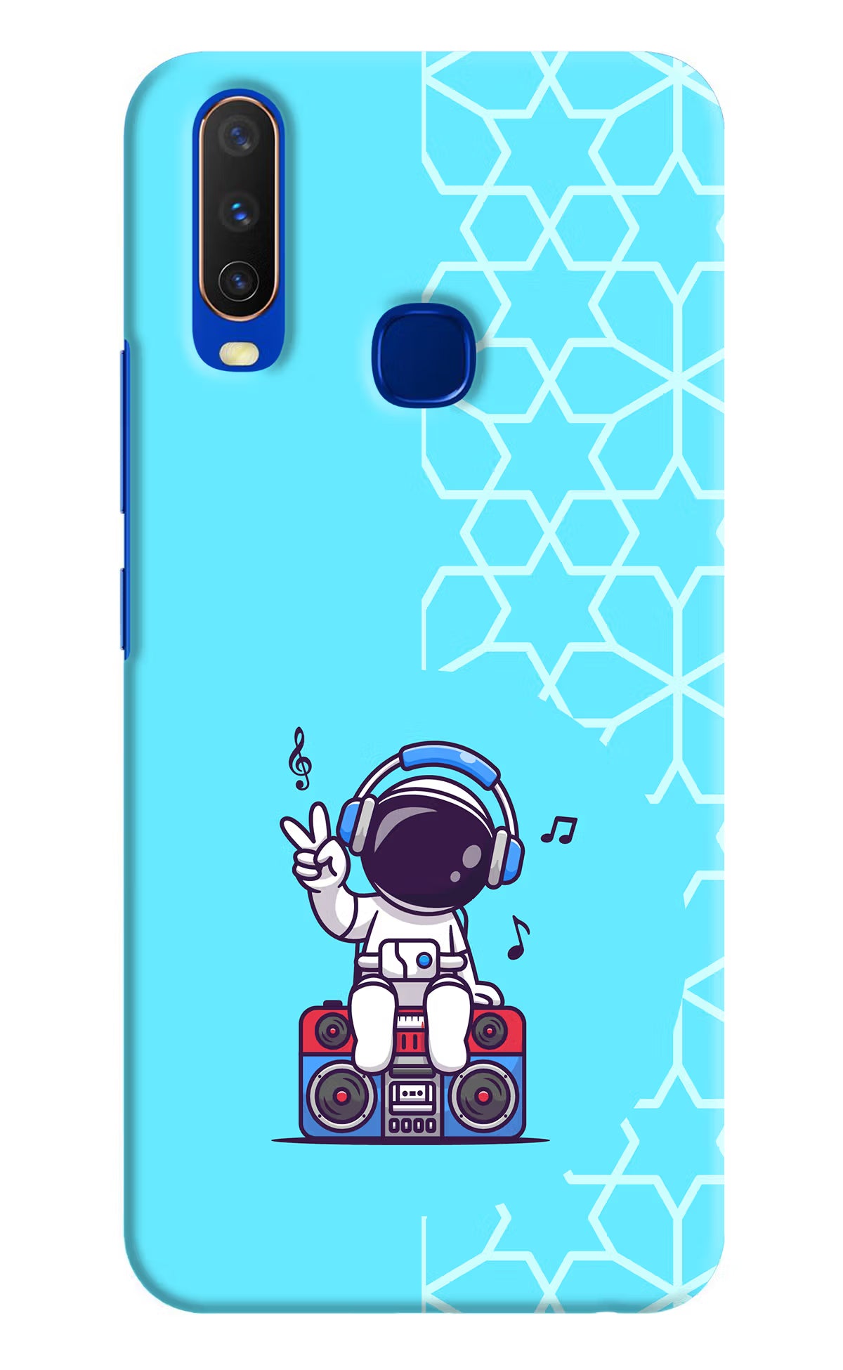 Cute Astronaut Chilling Vivo Y15/Y17 Hard Case Back Cover by Casekaro