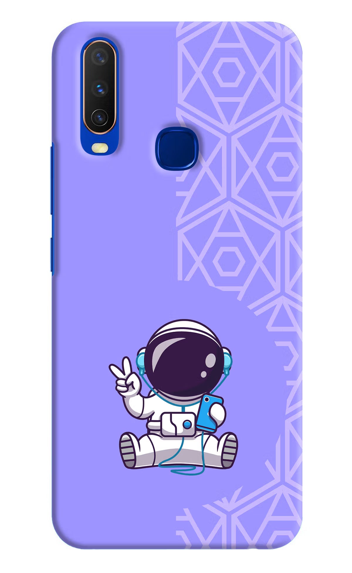 Cute Astronaut Chilling Vivo Y15/Y17 Hard Case Back Cover by Casekaro
