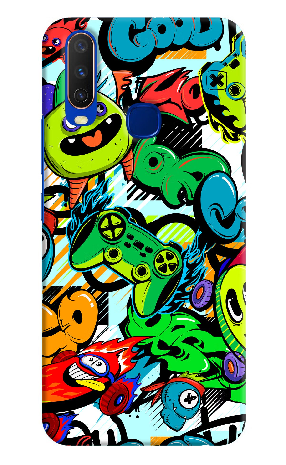 Game Doodle Vivo Y15/Y17 Hard Case Back Cover by Casekaro