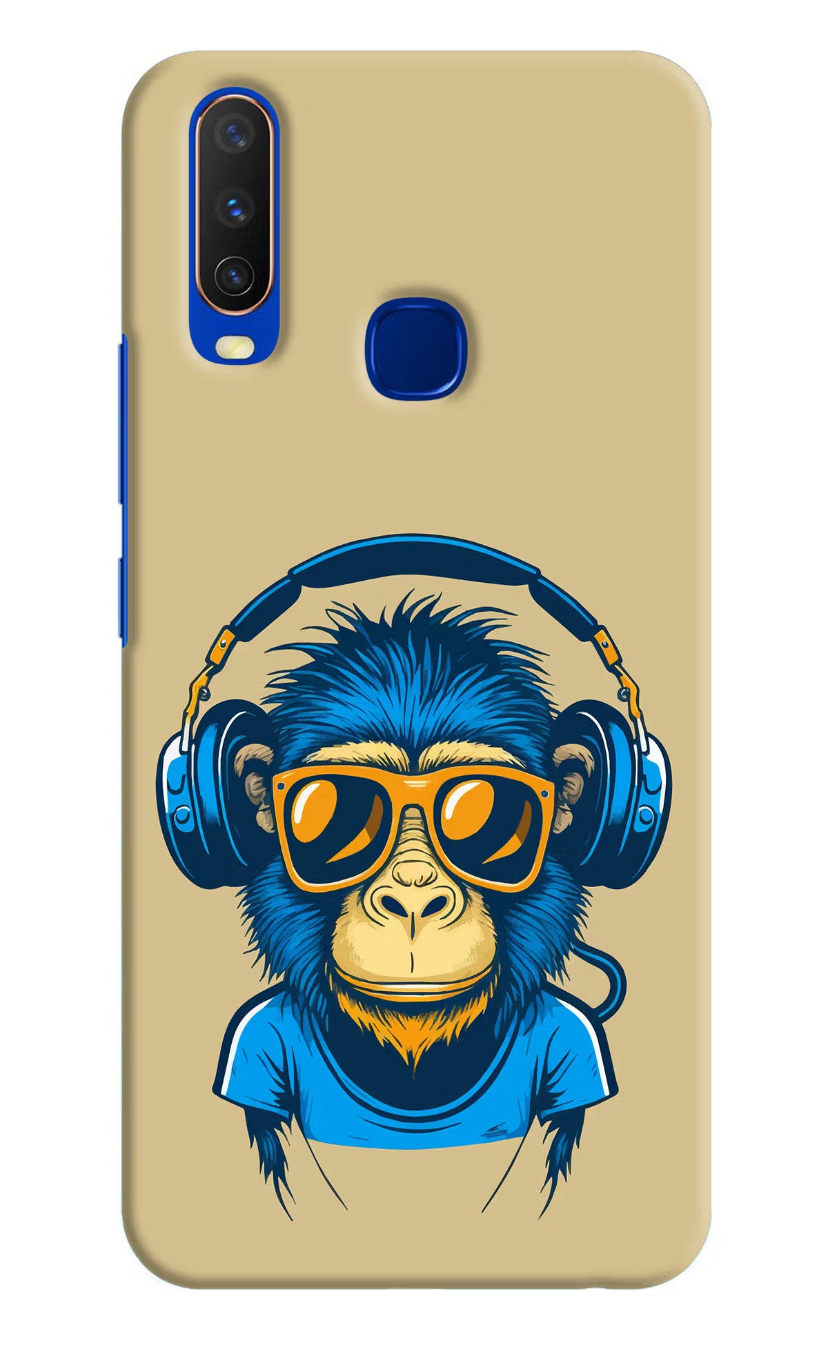 Monkey Headphone Vivo Y15/Y17 Hard Case Back Cover by Casekaro