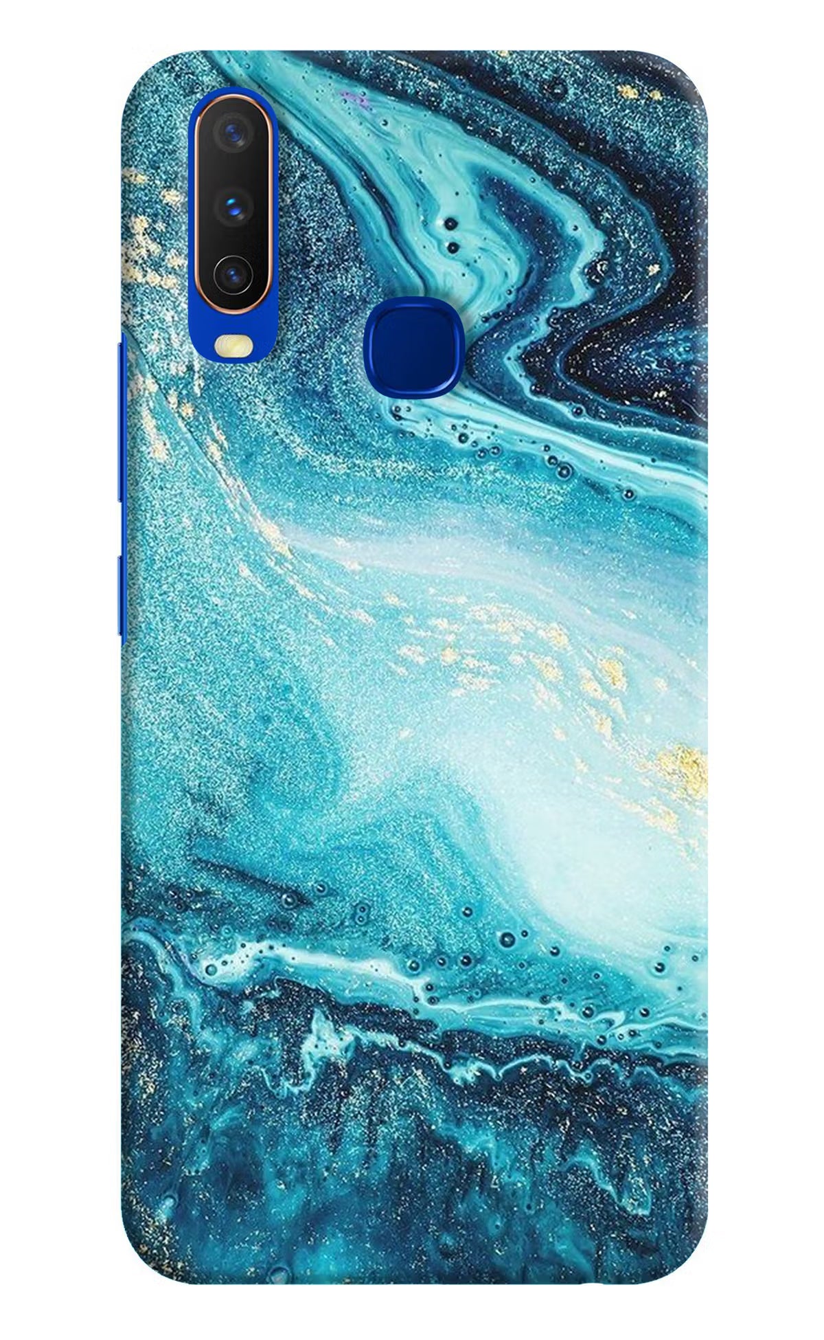 Blue Glitter Marble Vivo Y15/Y17 Hard Case Back Cover by Casekaro