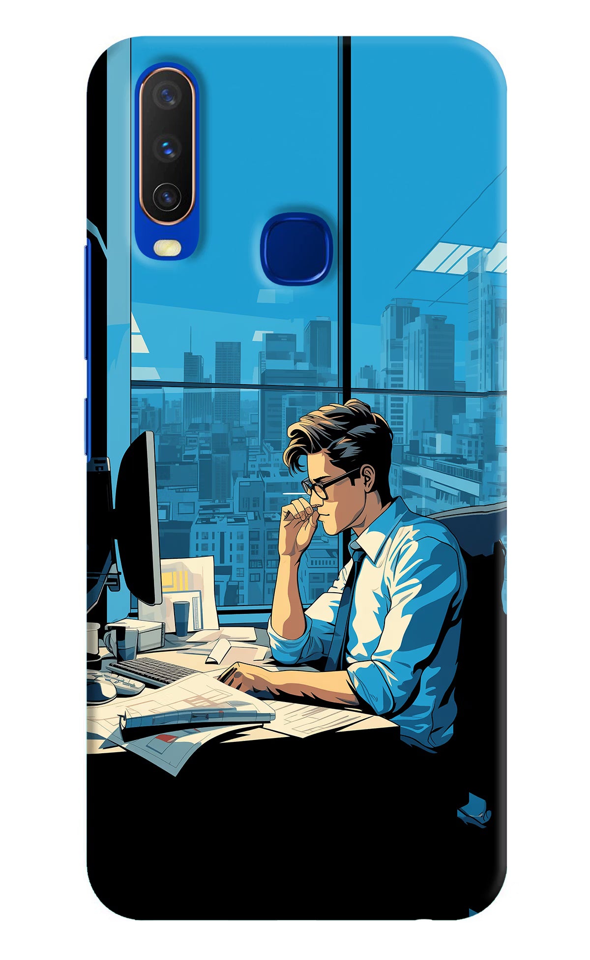 Focused Hustler (AI Generated) Vivo Y15/Y17 Hard Case Back Cover by Casekaro