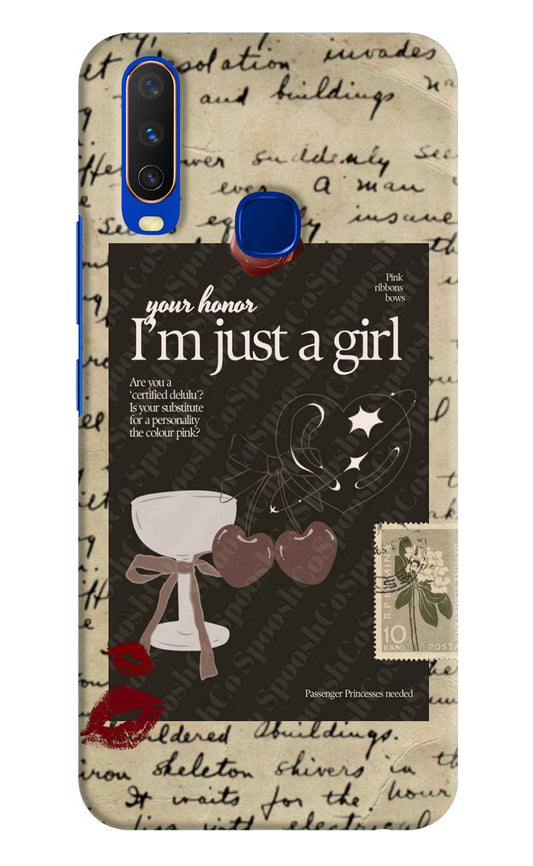 I am just a girl Vivo Y15/Y17 Hard Case Back Cover by Casekaro