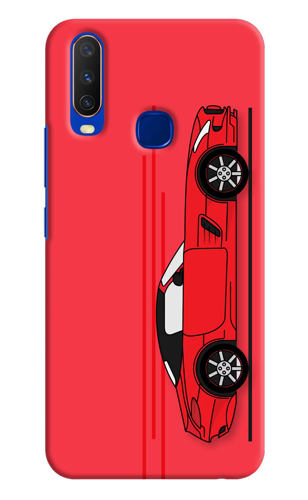 Red Velocity Vivo Y15/Y17 Hard Case Back Cover by Casekaro