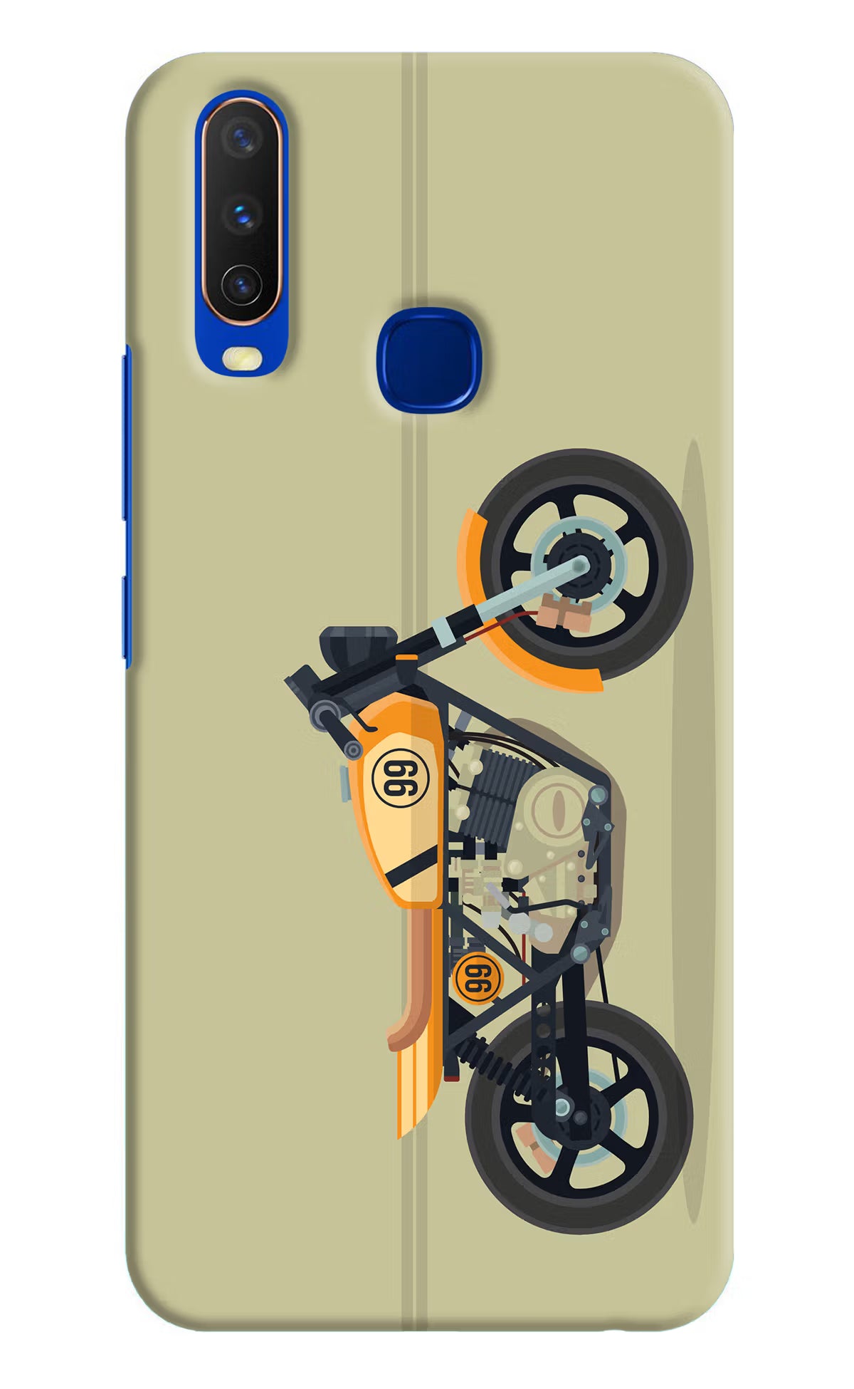 Vertical Speedster Vivo Y15/Y17 Hard Case Back Cover by Casekaro