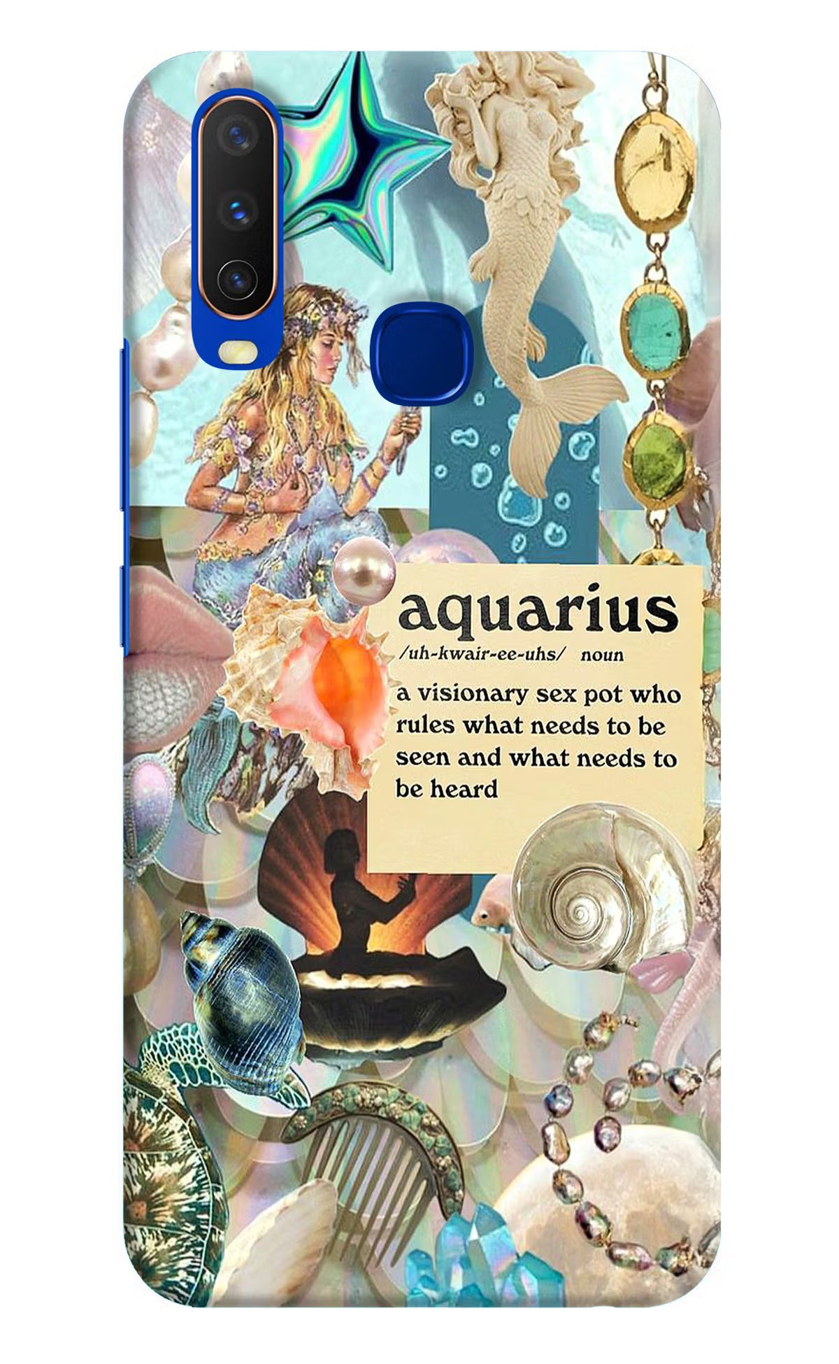 Aquarius Zodiac Vivo Y15/Y17 Hard Case Back Cover by Casekaro