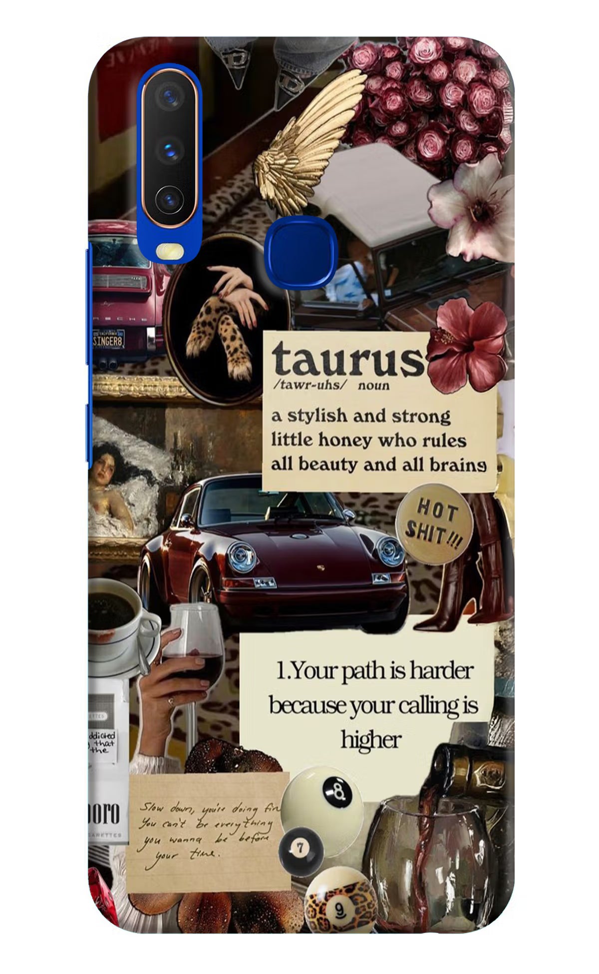 Taurus Zodiac Vivo Y15/Y17 Hard Case Back Cover by Casekaro