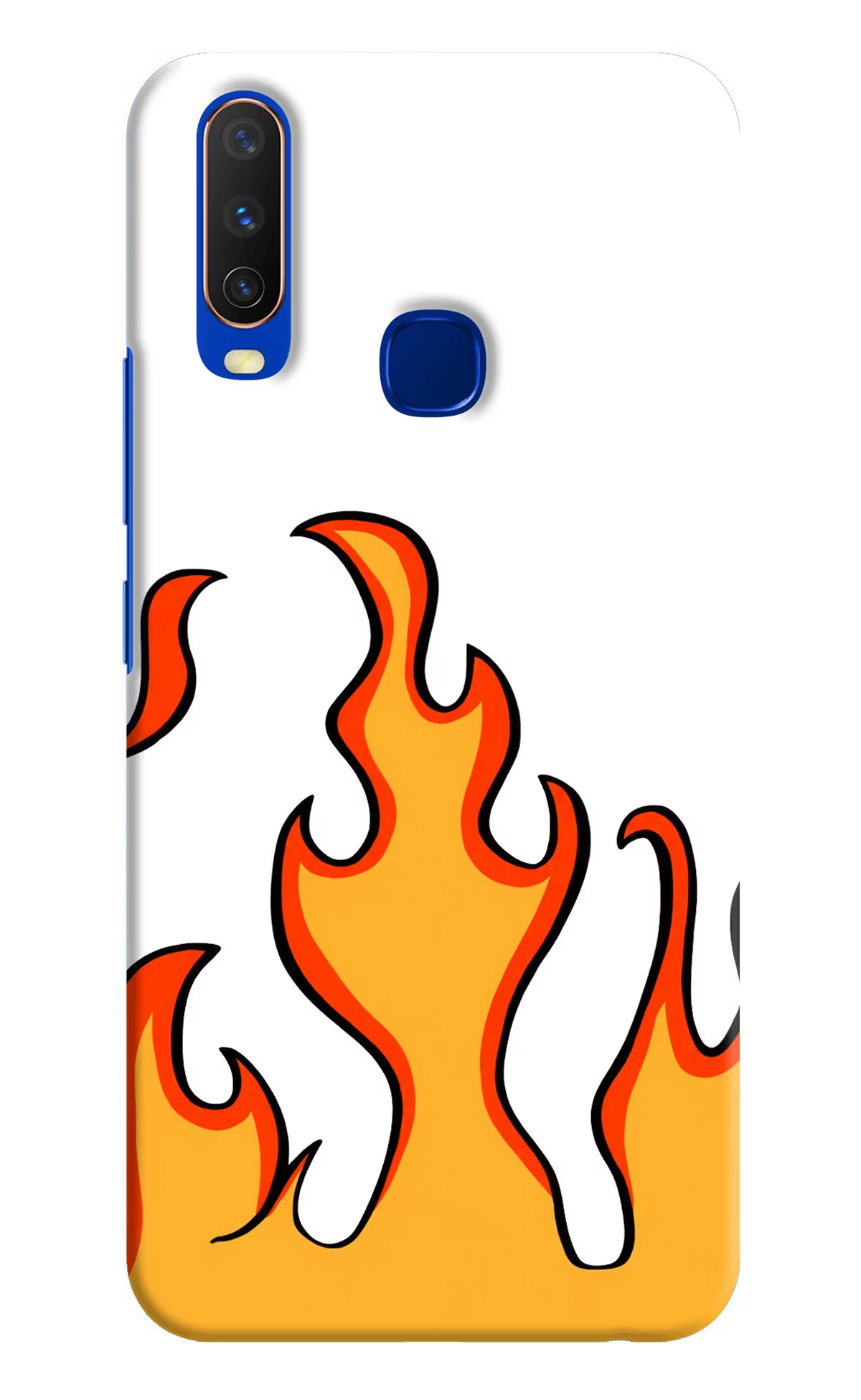 Fired Up – White Vivo Y15/Y17 Hard Case Back Cover by Casekaro