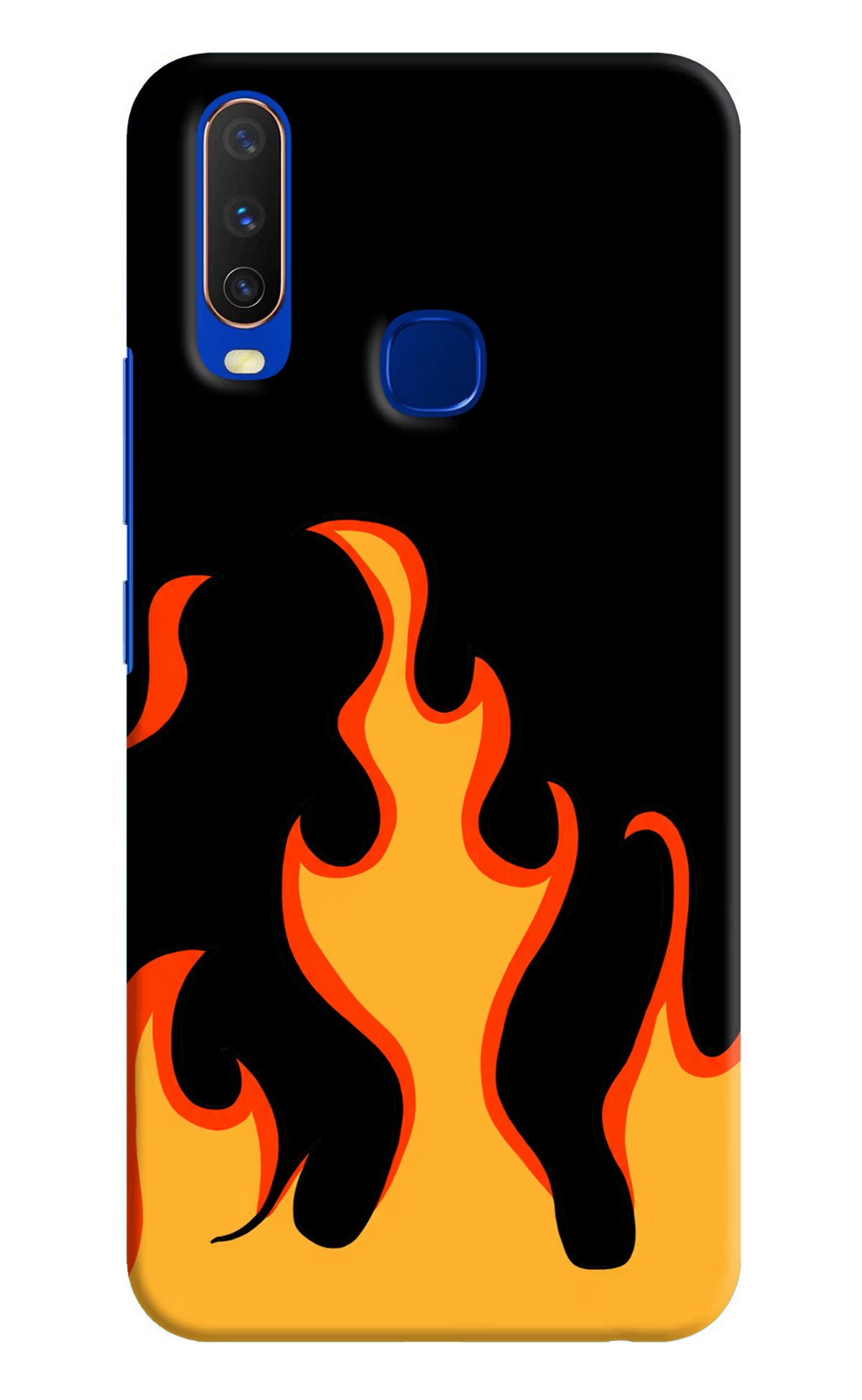 Fired Up – Black Vivo Y15/Y17 Hard Case Back Cover by Casekaro