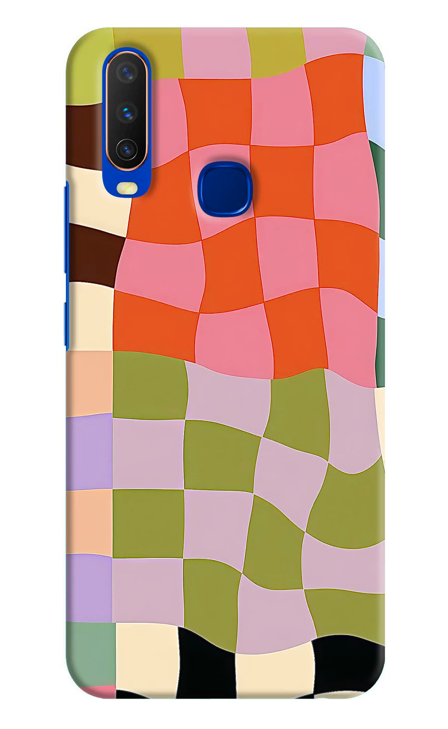 Wavy Grid Vivo Y15/Y17 Back Cover, Hard case
