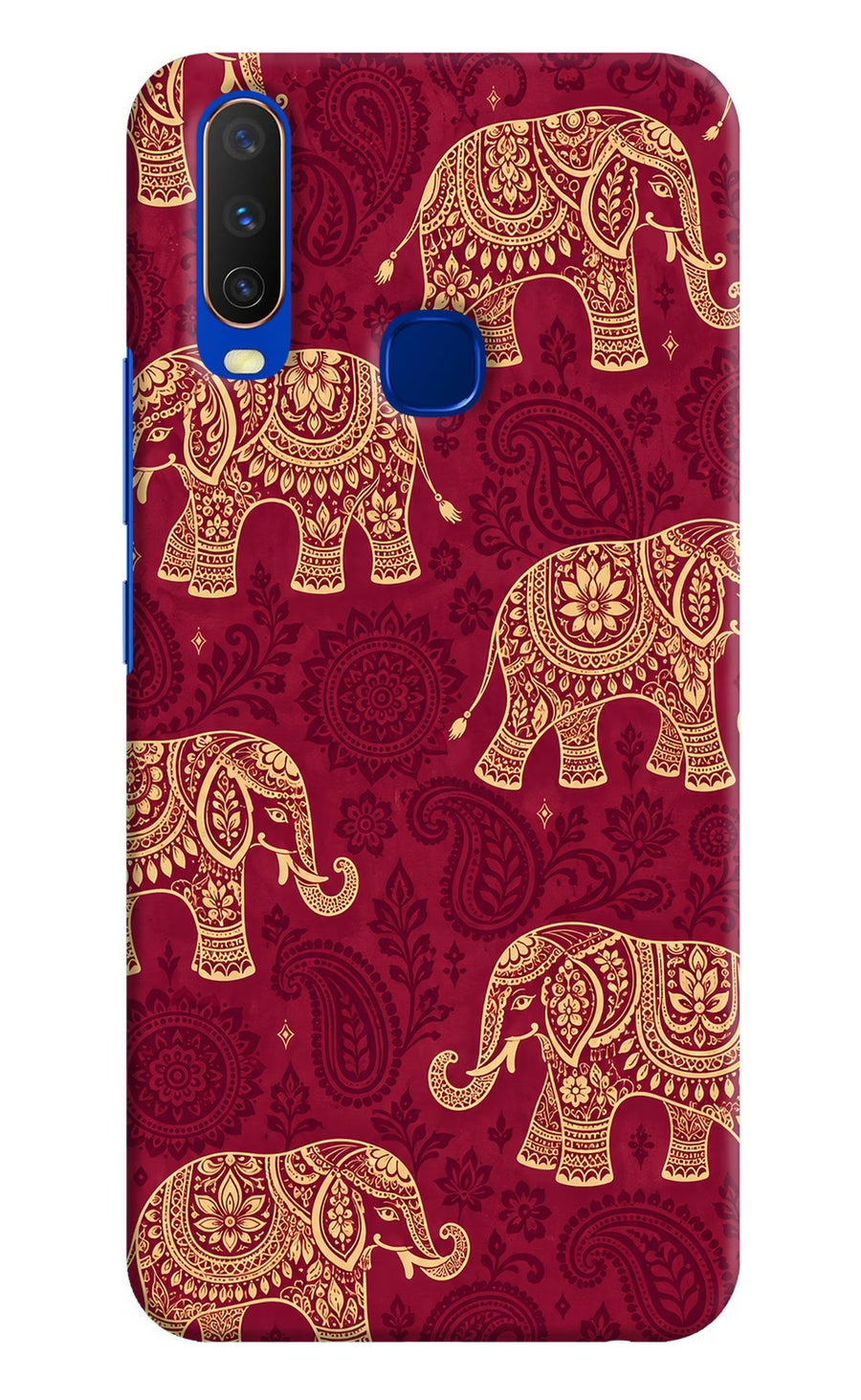 Maroon Elephant Vivo Y15/Y17 Back Cover, Hard case