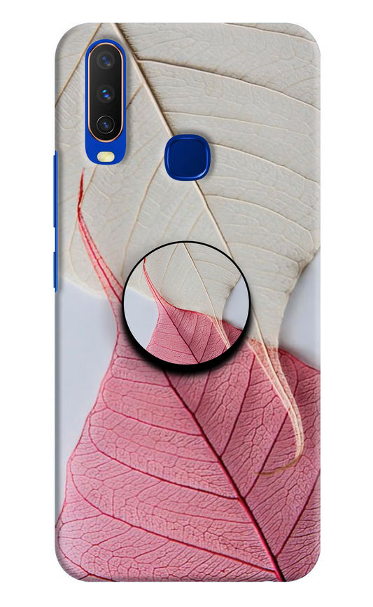 White Pink Leaf Vivo Y15/Y17 Pop Case by Casekaro