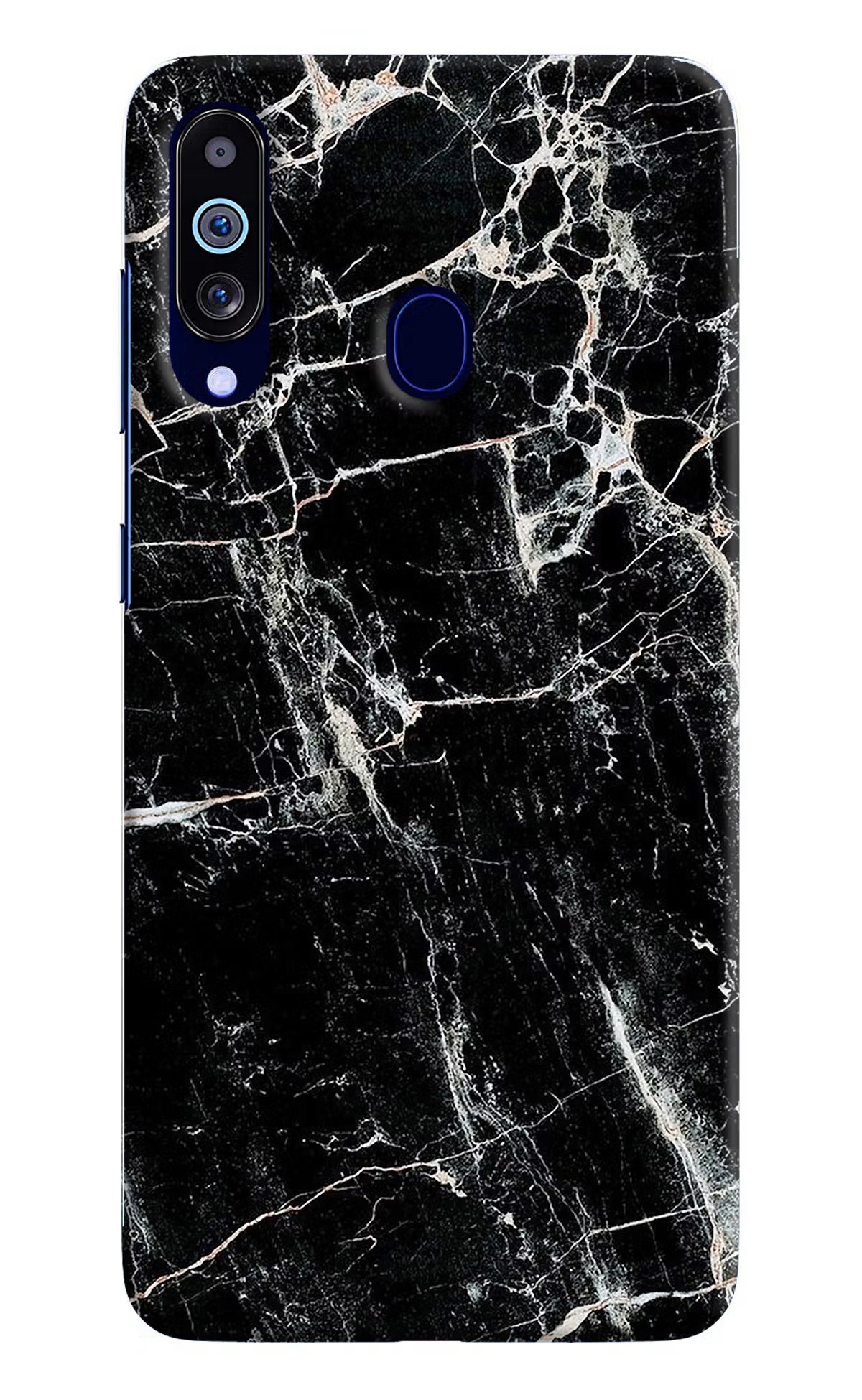 Black Marble Texture Samsung M40/A60 Hard Case Back Cover by Casekaro
