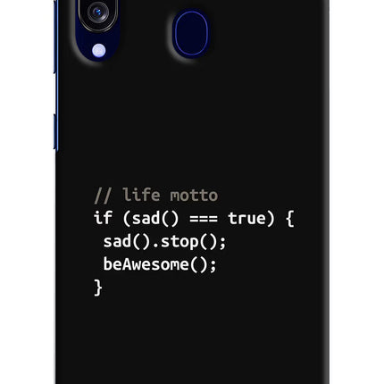 Life Motto Code Samsung M40/A60 Hard Case Back Cover by Casekaro