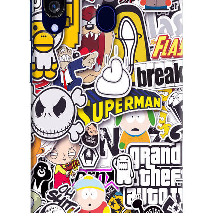Sticker Bomb Samsung M40/A60 Hard Case Back Cover by Casekaro