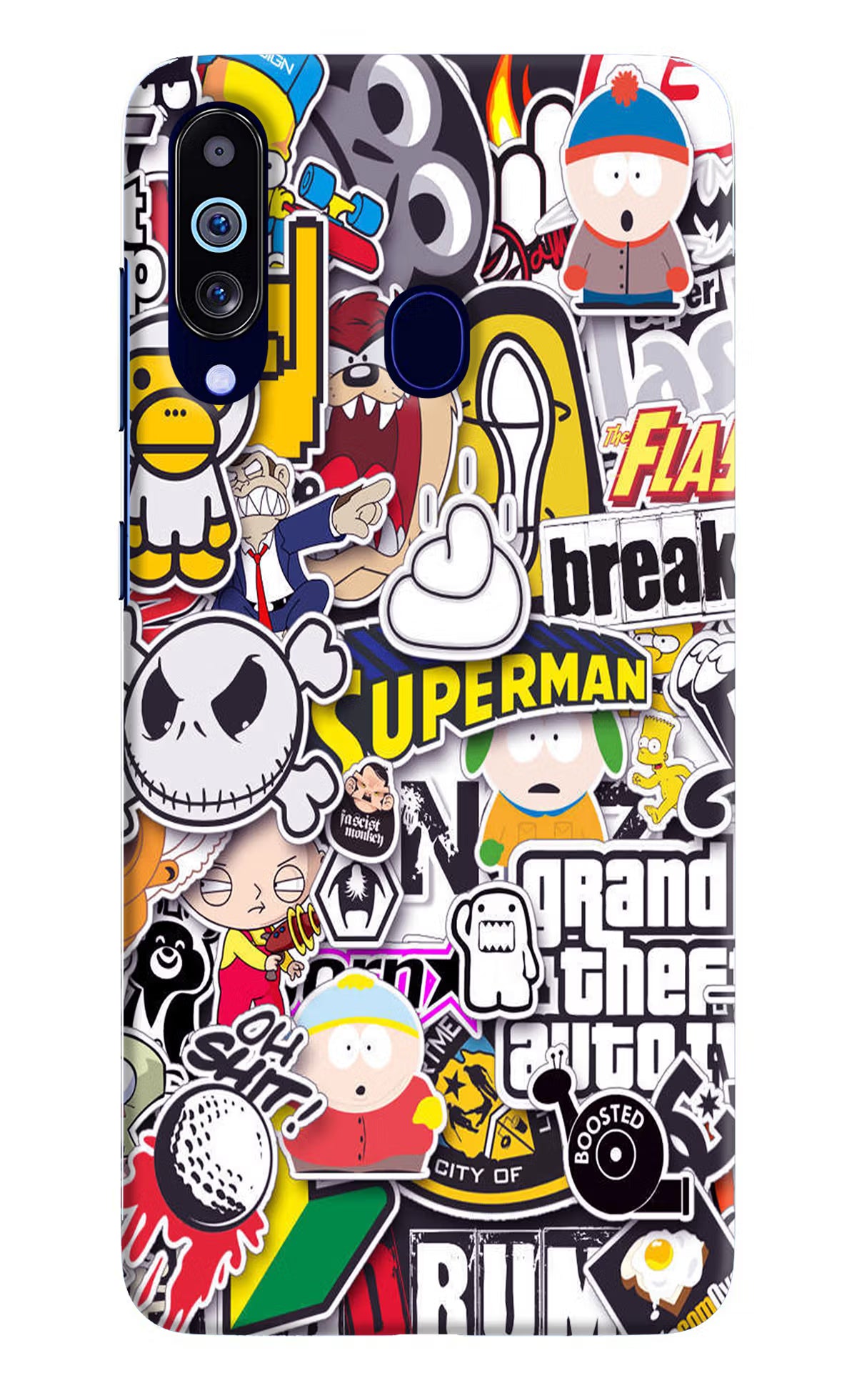 Sticker Bomb Samsung M40/A60 Hard Case Back Cover by Casekaro