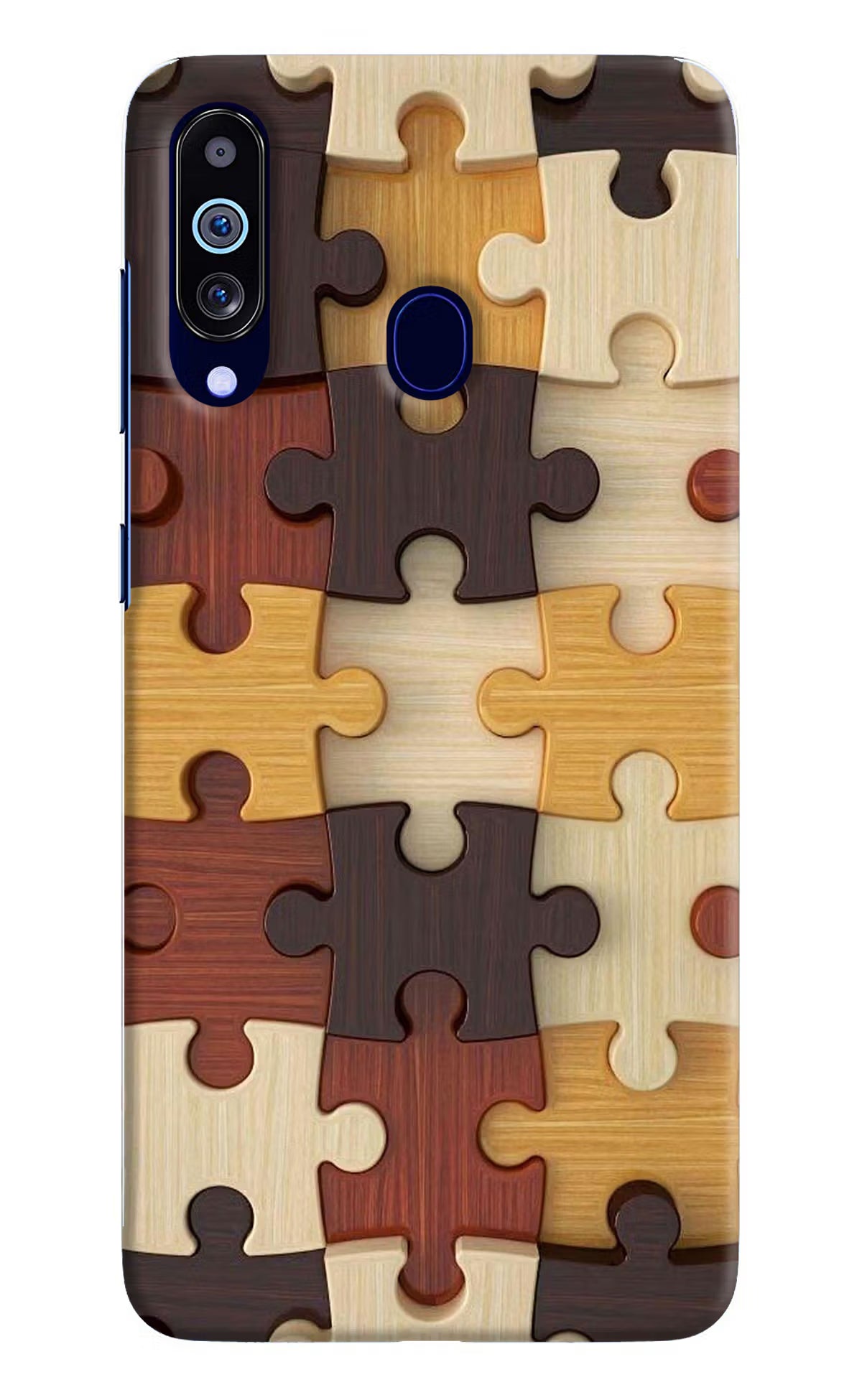 Wooden Puzzle Samsung M40/A60 Hard Case Back Cover by Casekaro