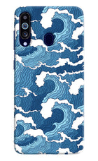 Blue Waves Samsung M40/A60 Hard Case Back Cover by Casekaro