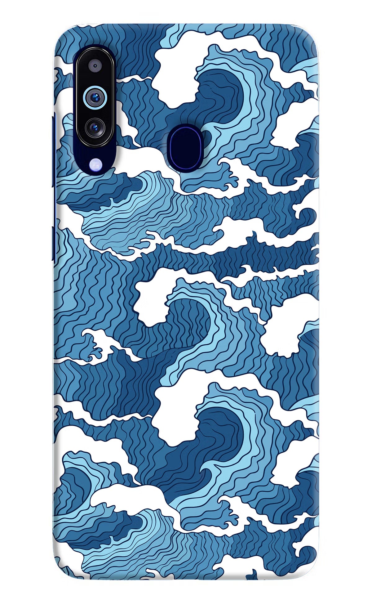Blue Waves Samsung M40/A60 Hard Case Back Cover by Casekaro