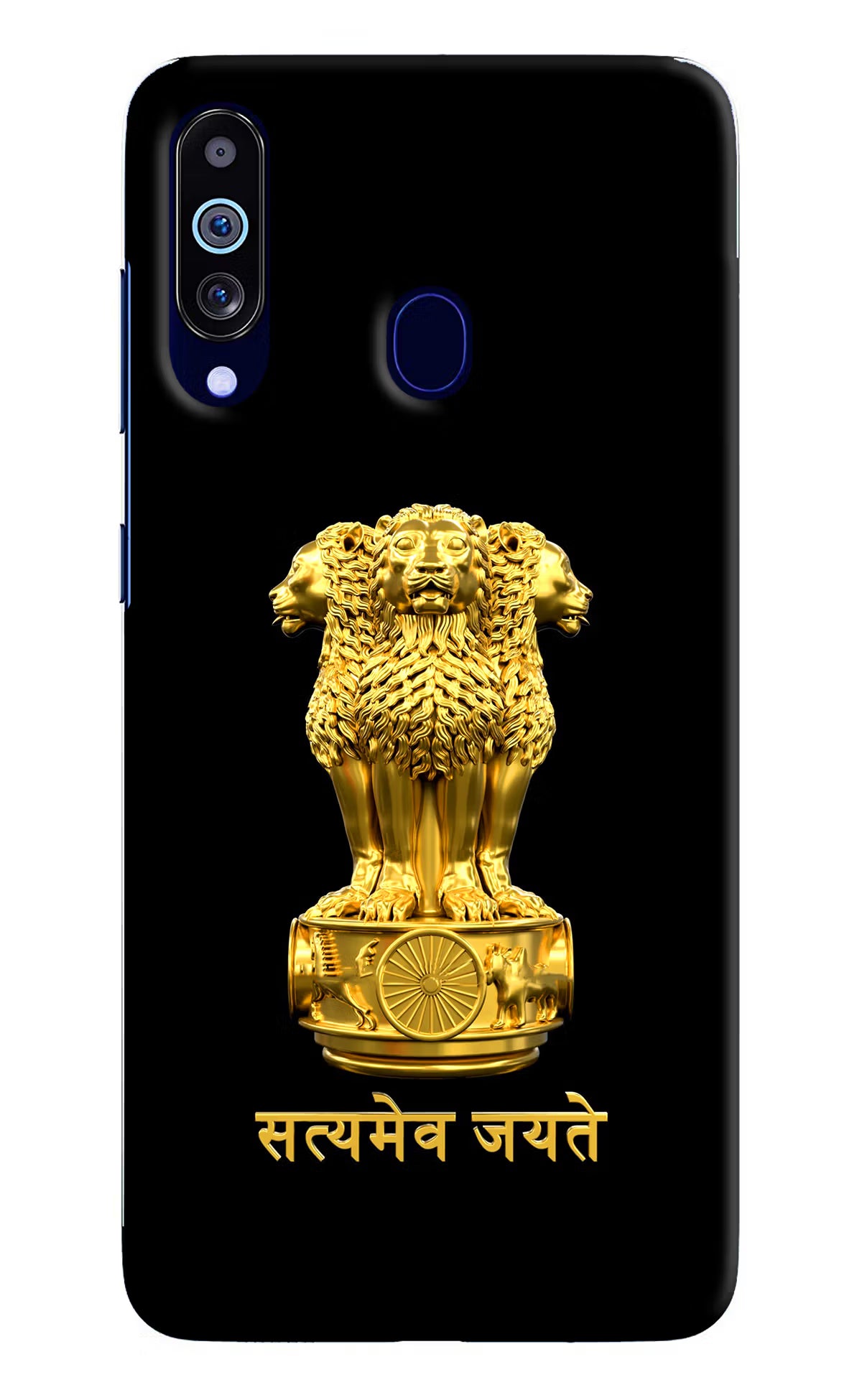 Satyamev Jayate Golden Samsung M40/A60 Hard Case Back Cover by Casekaro