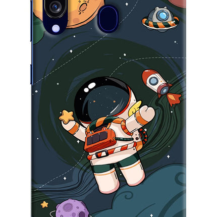 Cartoon Astronaut Samsung M40/A60 Hard Case Back Cover by Casekaro
