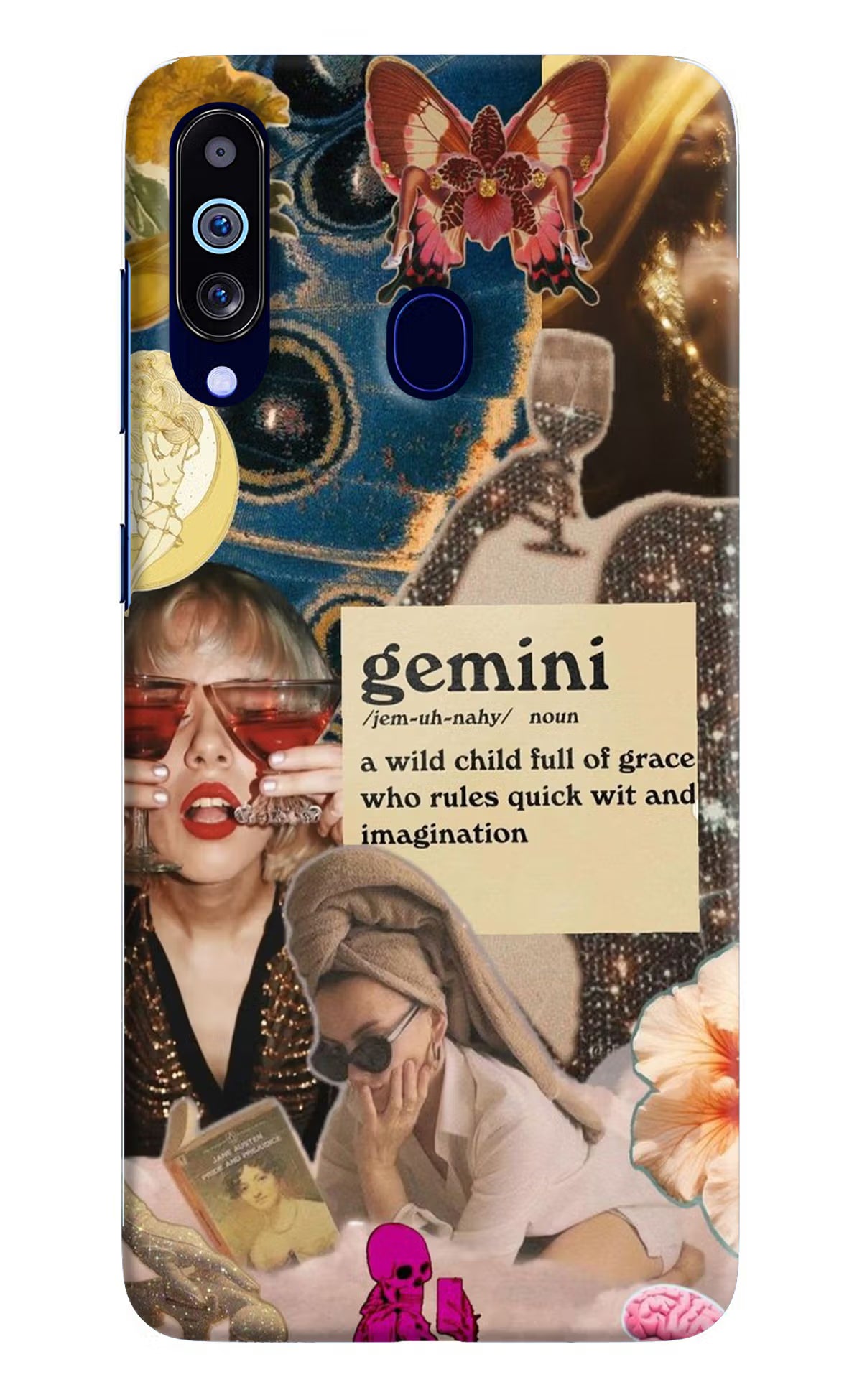 Gemini Zodiac Samsung M40/A60 Hard Case Back Cover by Casekaro