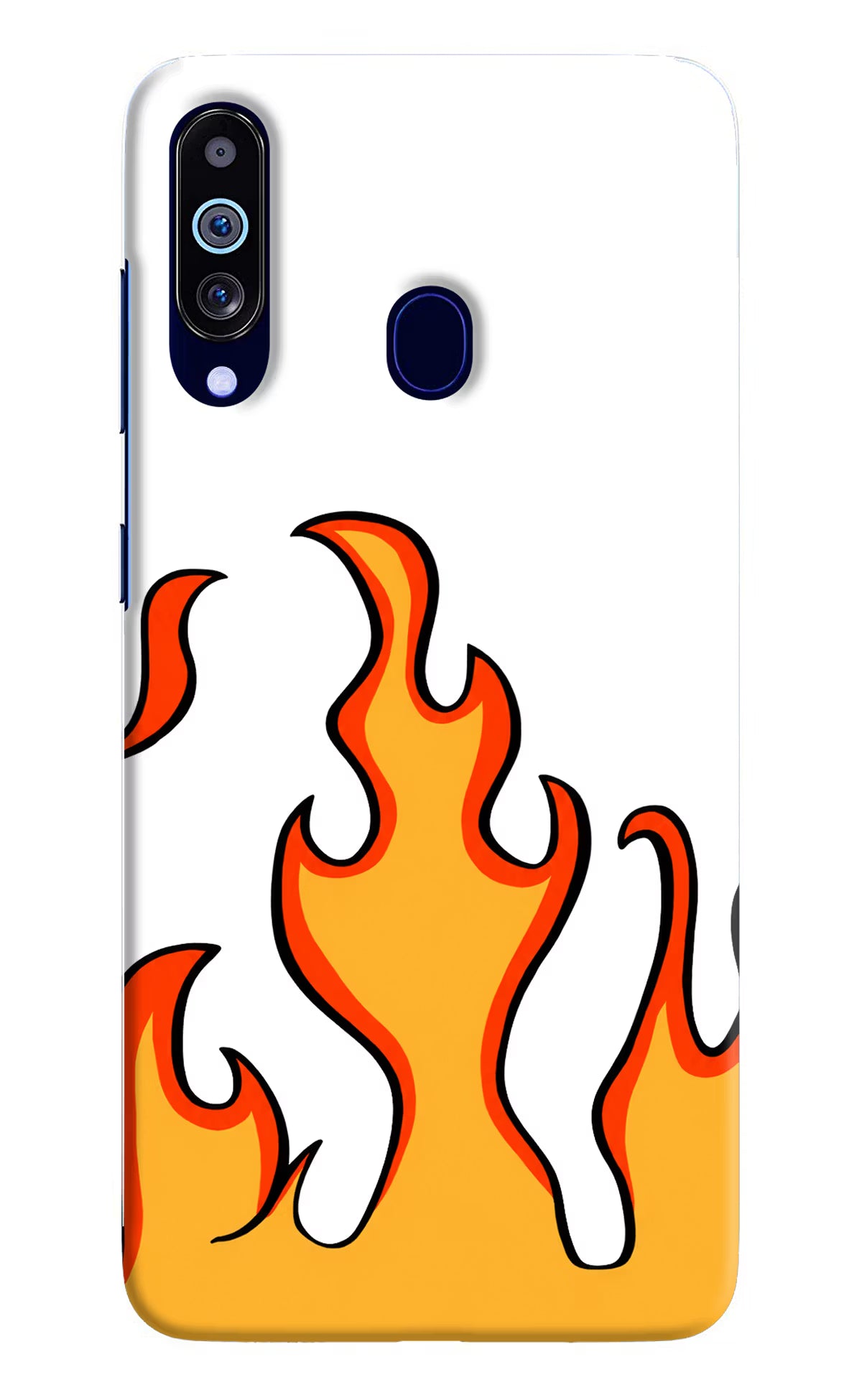 Fired Up – White Samsung M40/A60 Hard Case Back Cover by Casekaro