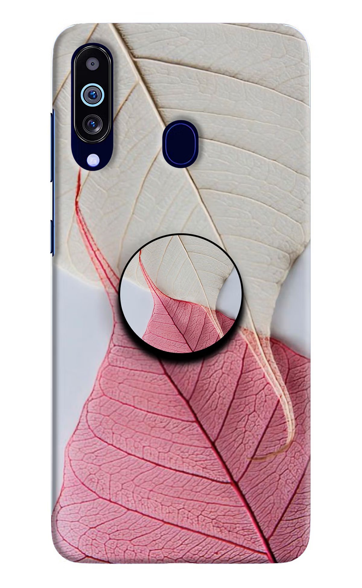 White Pink Leaf Samsung M40/A60 Pop Case by Casekaro
