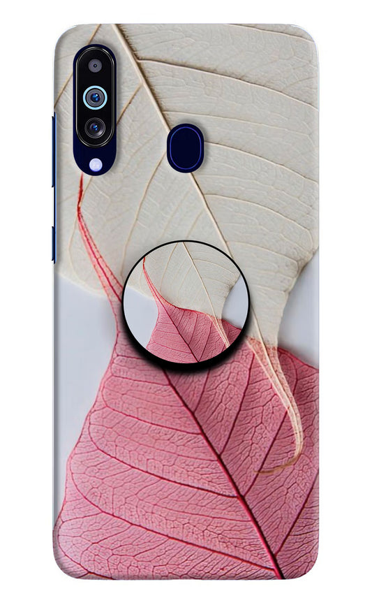 White Pink Leaf Samsung M40/A60 Pop Case by Casekaro