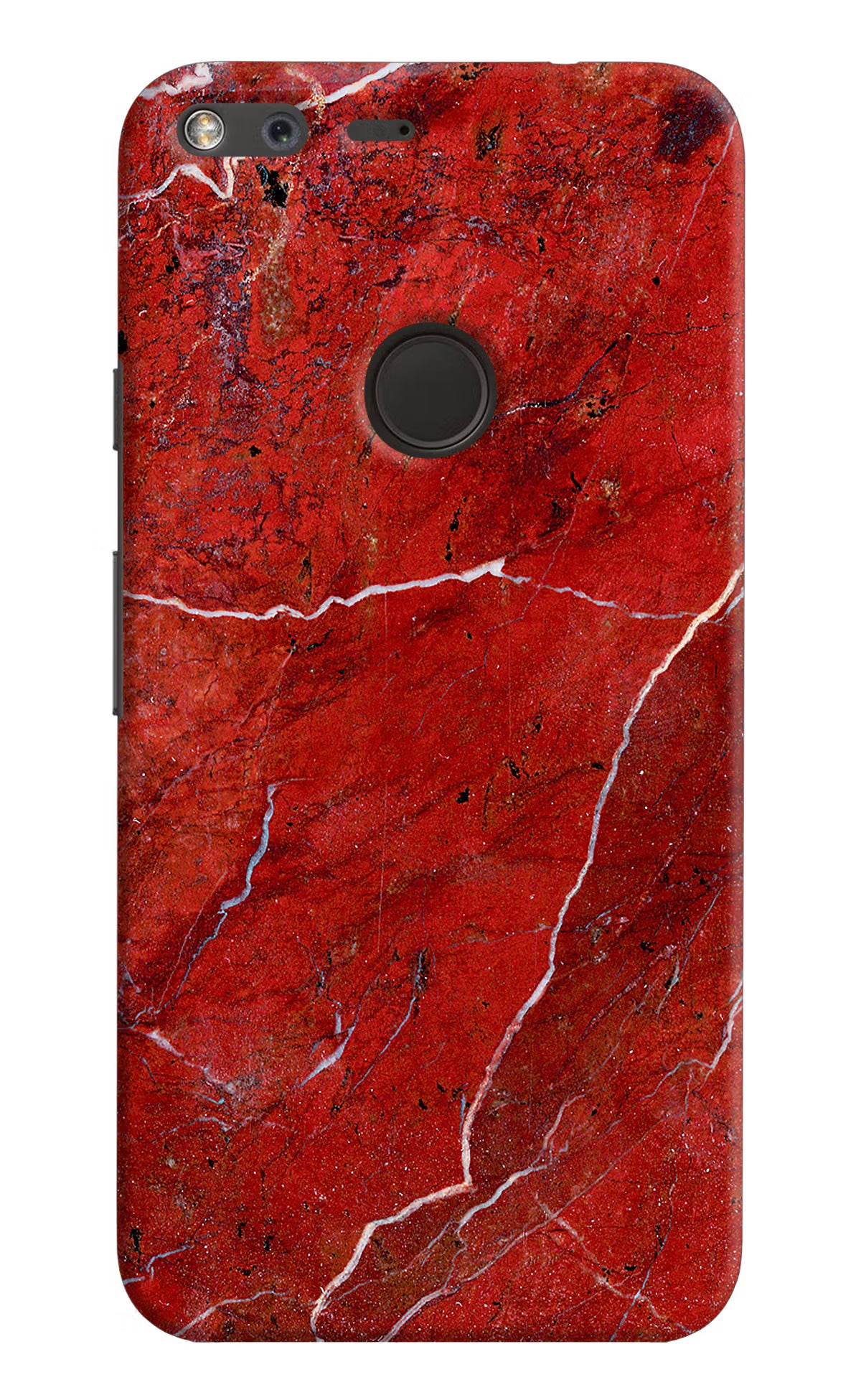 Red Marble Design Google Pixel Hard Case Back Cover by Casekaro