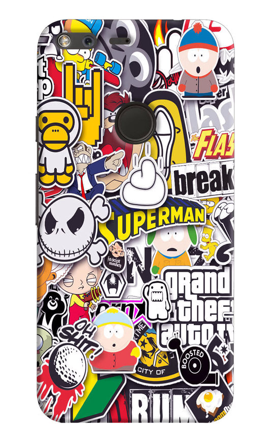 Sticker Bomb Google Pixel Hard Case Back Cover by Casekaro