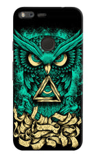 Green Owl Google Pixel Hard Case Back Cover by Casekaro