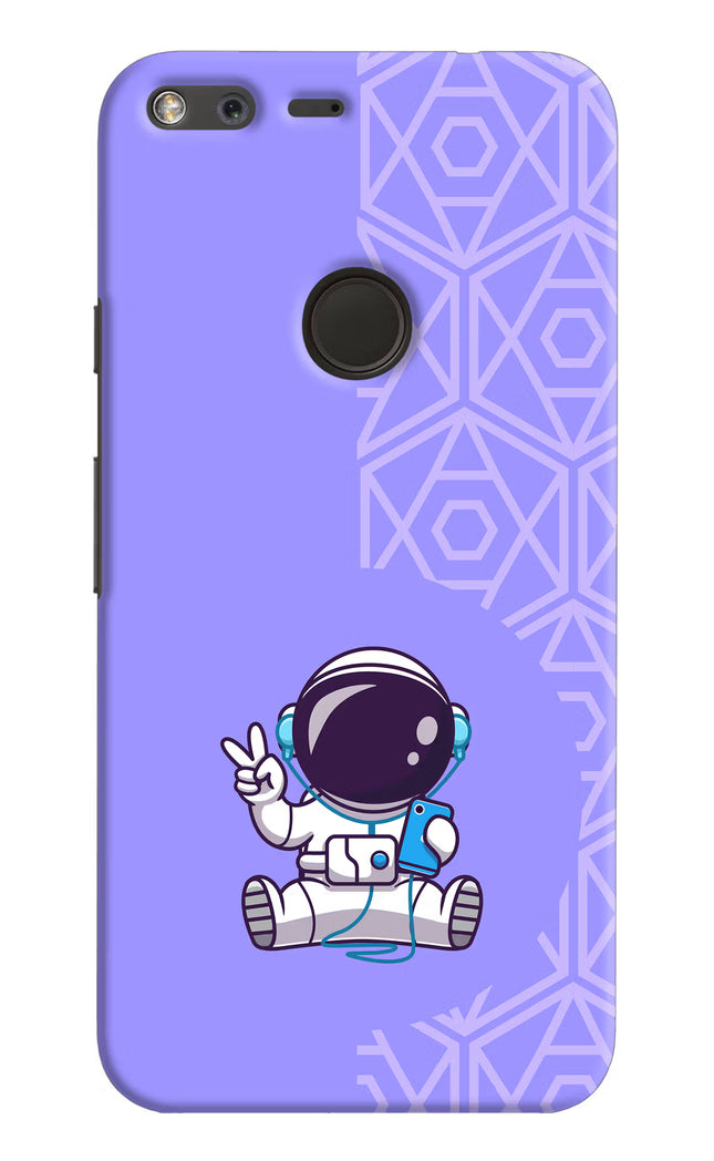 Cute Astronaut Chilling Google Pixel Hard Case Back Cover by Casekaro