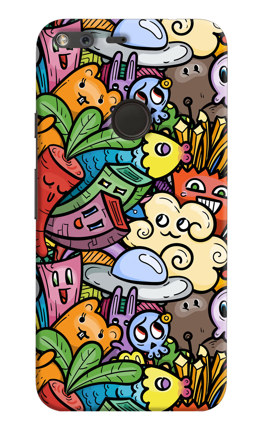 Veggie Doodle Google Pixel Back Cover, Hard case